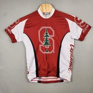 Stanford Cardinal Cycling Jersey Mens XL NCAA Full Zip Short Sleeve Red White